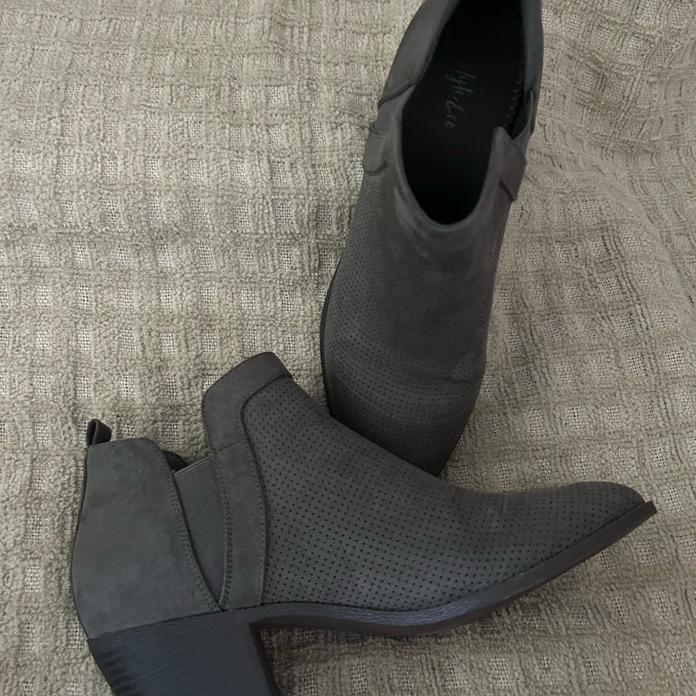 Style & Co. Charcoal Ankle Booties